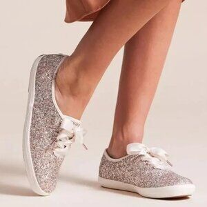 NEVER WORN - Size 9 Keds  x kate spade new york Champion Glitter Rose Gold